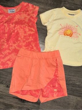 Skechers Girls' Coral and Yellow Two-Piece Active Set